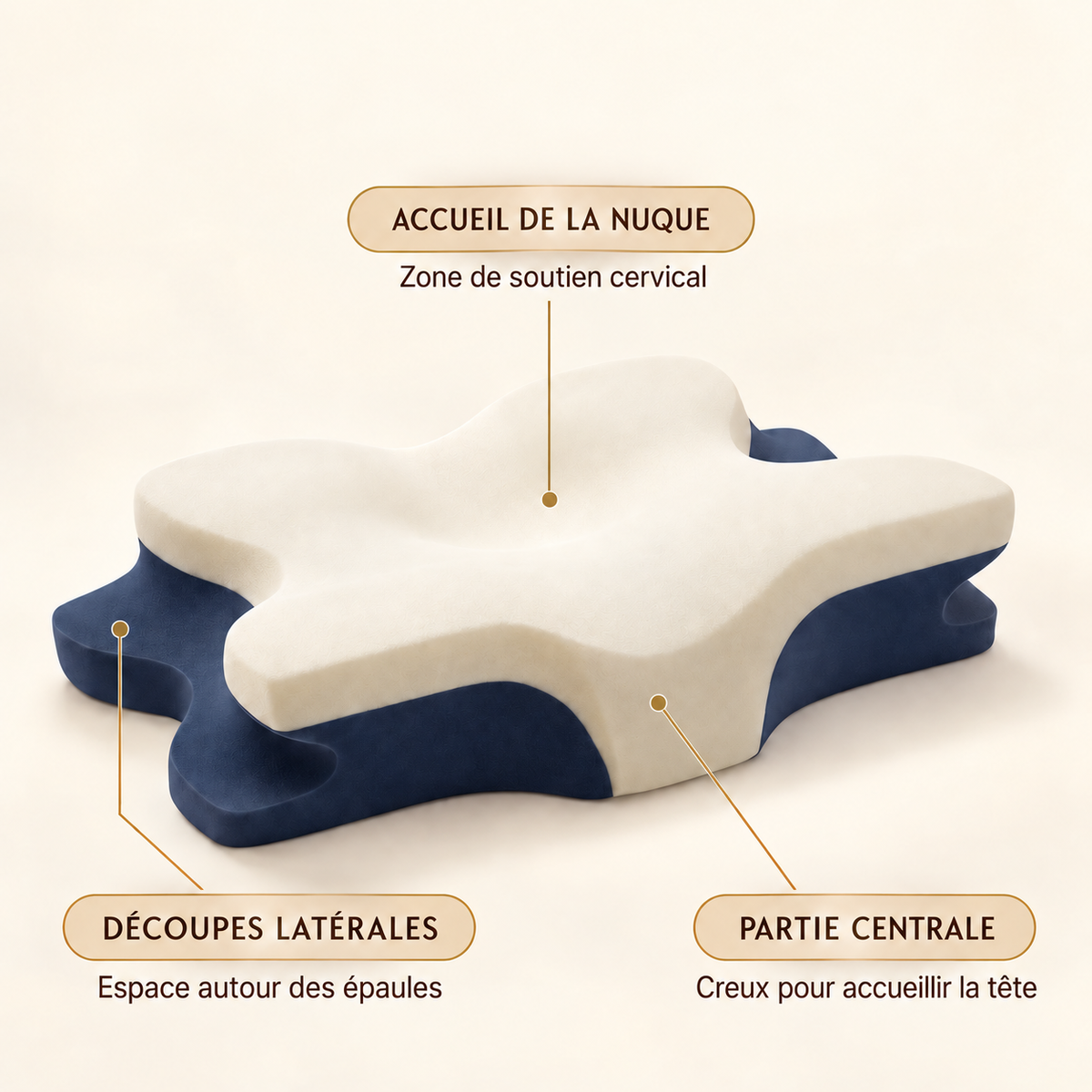 Oreiller Cervical Ergonomique Confort 2.0
