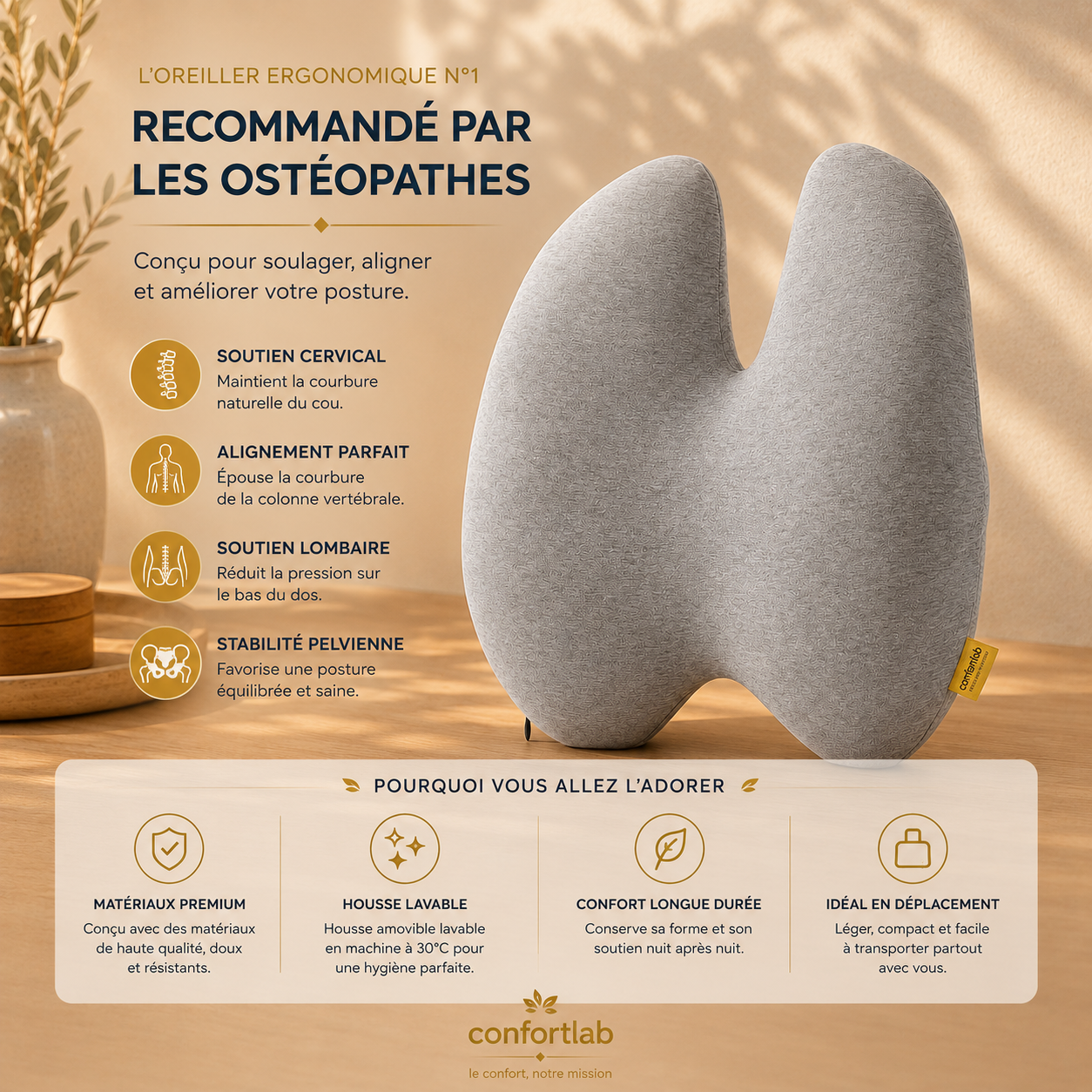 Coussin Lombaire Anti-Douleur 2.0